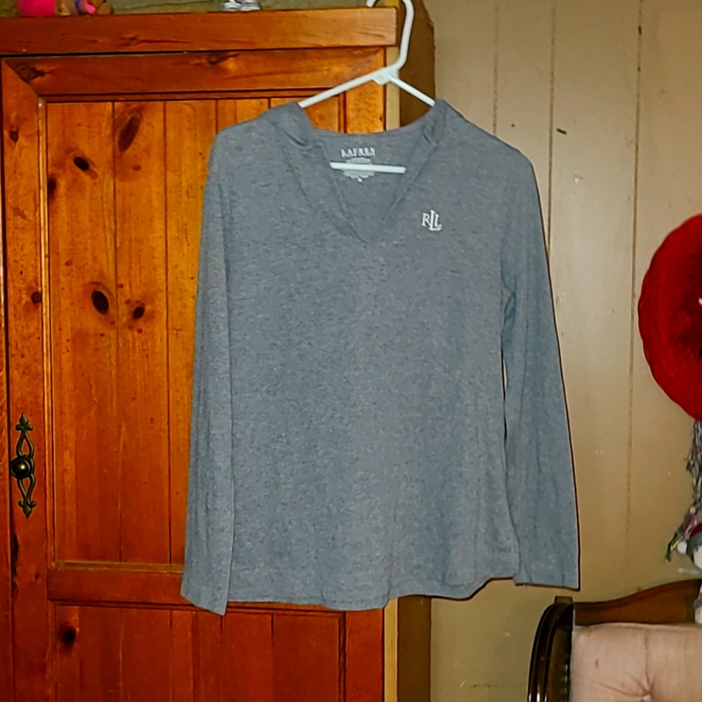 Ralph Lauren] sz M soft gray hoodie.